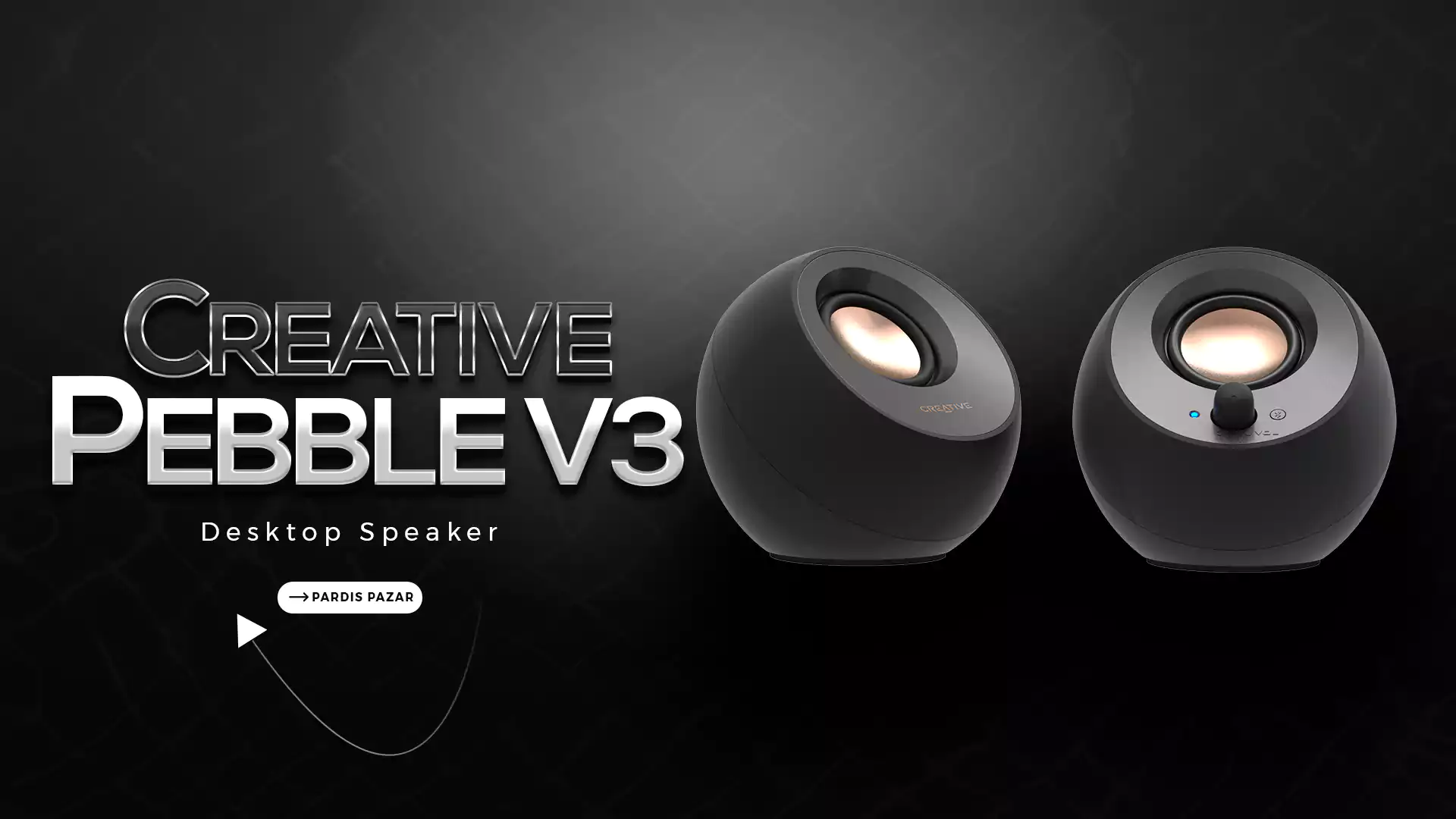 اسپیکر دسکتاپ کریتیو مدل CREATIVE PEBBLE V3 BLACK