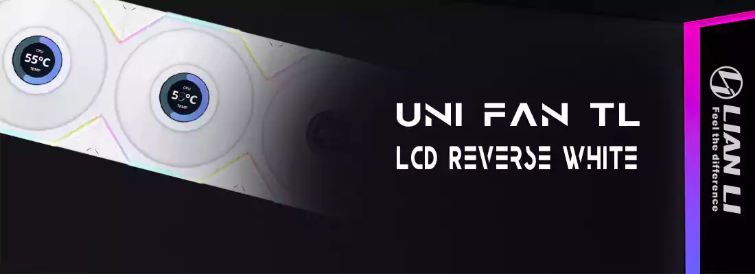 فن کیس لیان لی مدل UNI FAN TL LCD Reverse 120 White