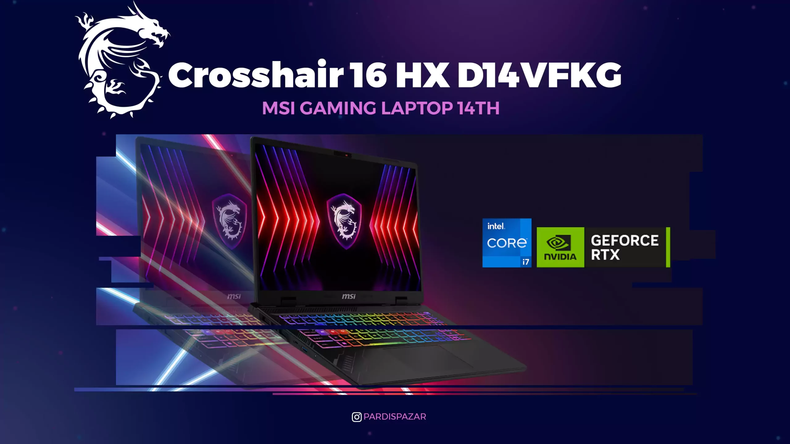 لپ تاپ گیمینگ ام اس آی 16 اینچی مدل Crosshair 16 HX D14VFKG