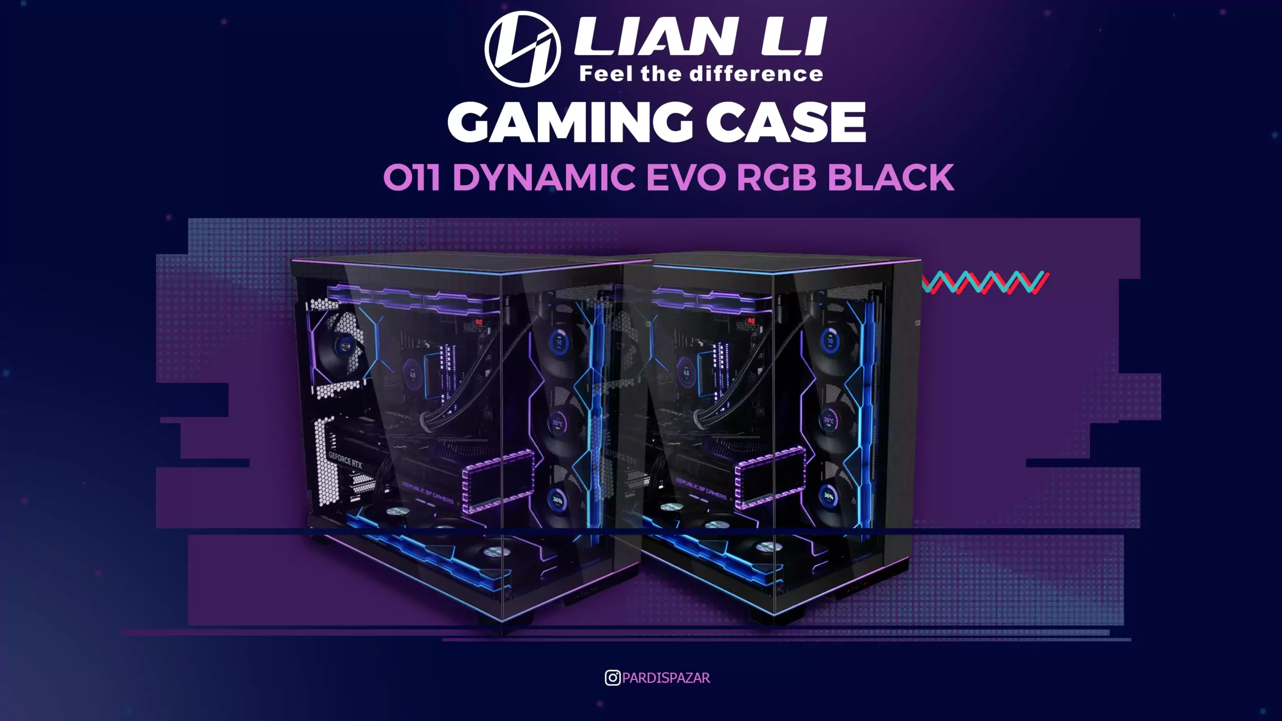 کیس گیمینگ لیان لی مدل O11 DYNAMIC EVO RGB Black