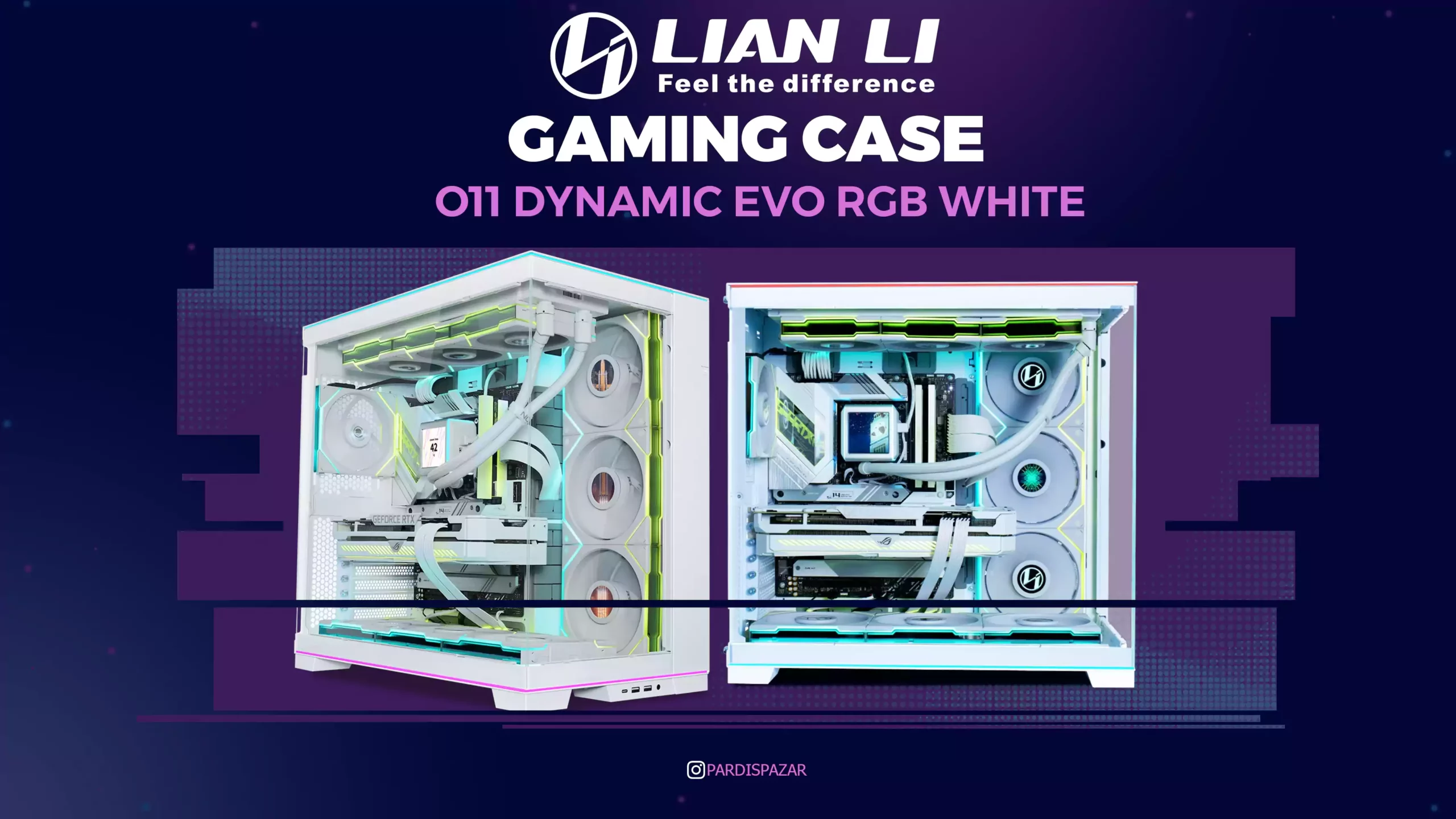 کیس گیمینگ لیان لی مدل O11 DYNAMIC EVO RGB White