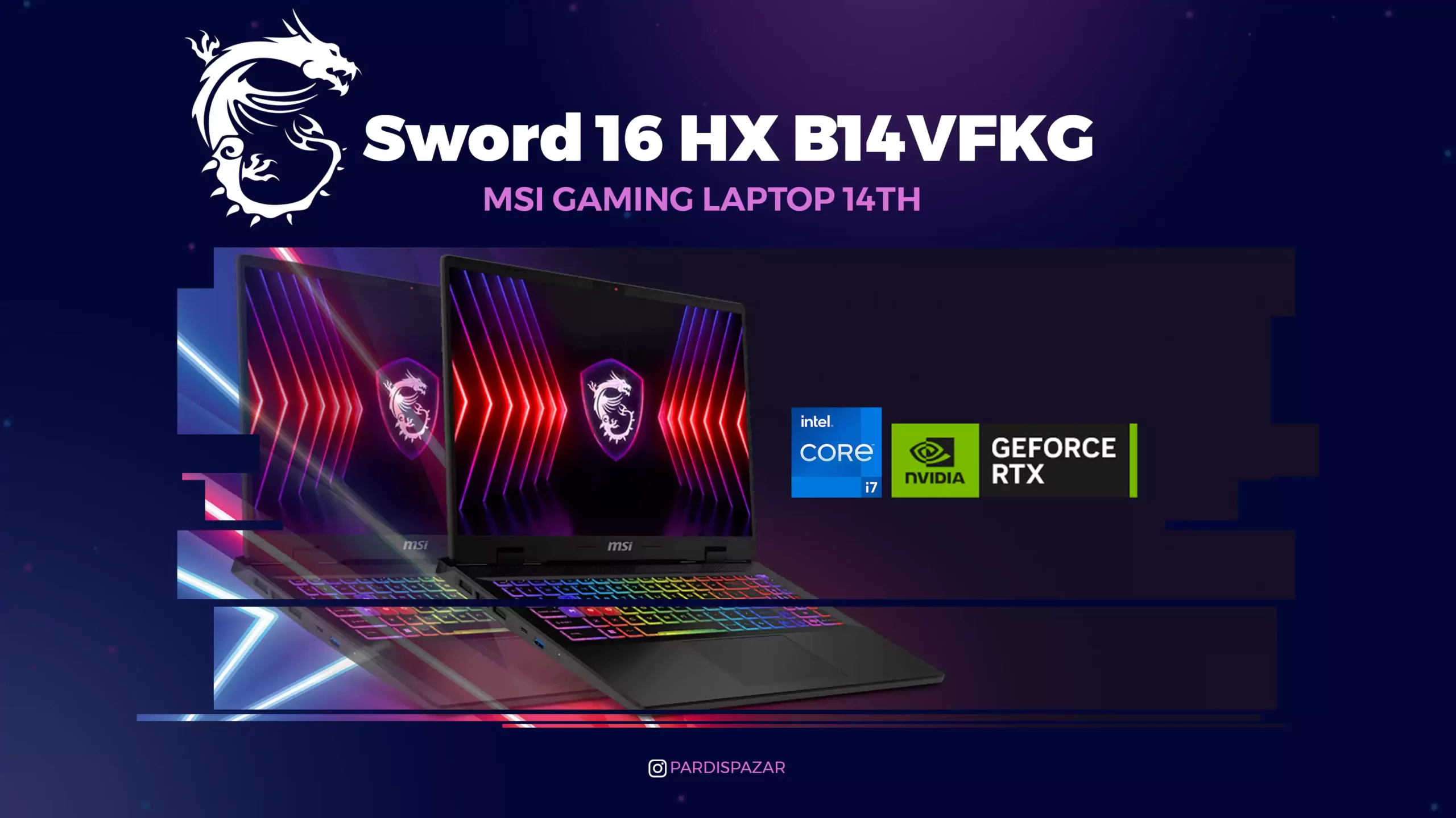 لپ تاپ گیمینگ ام اس آی 16 اینچی مدل Sword 16 HX B14VFKG