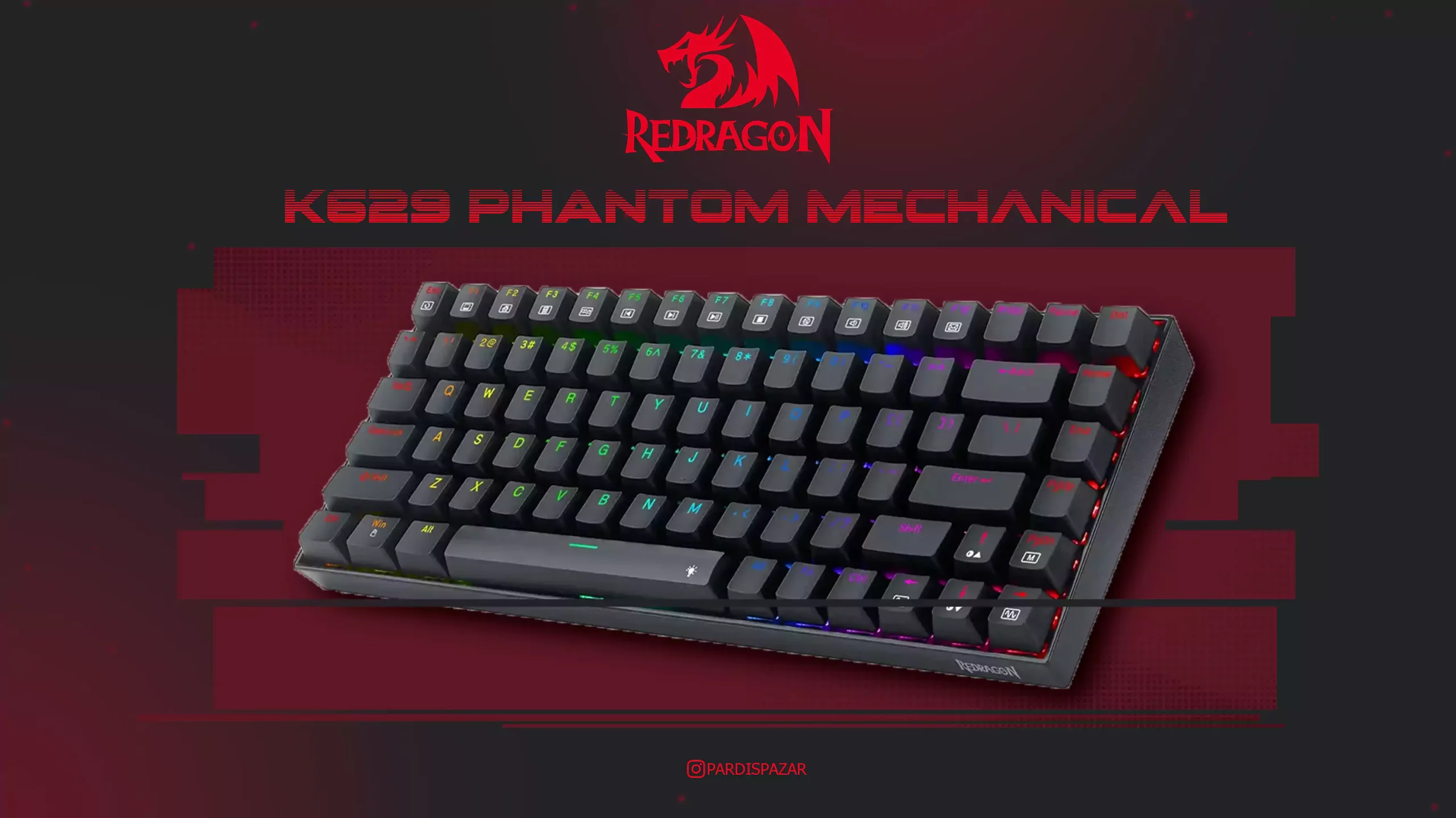 کیبورد گیمینگ مکانیکی ردراگون مدل Redragon K629 PHANTOM